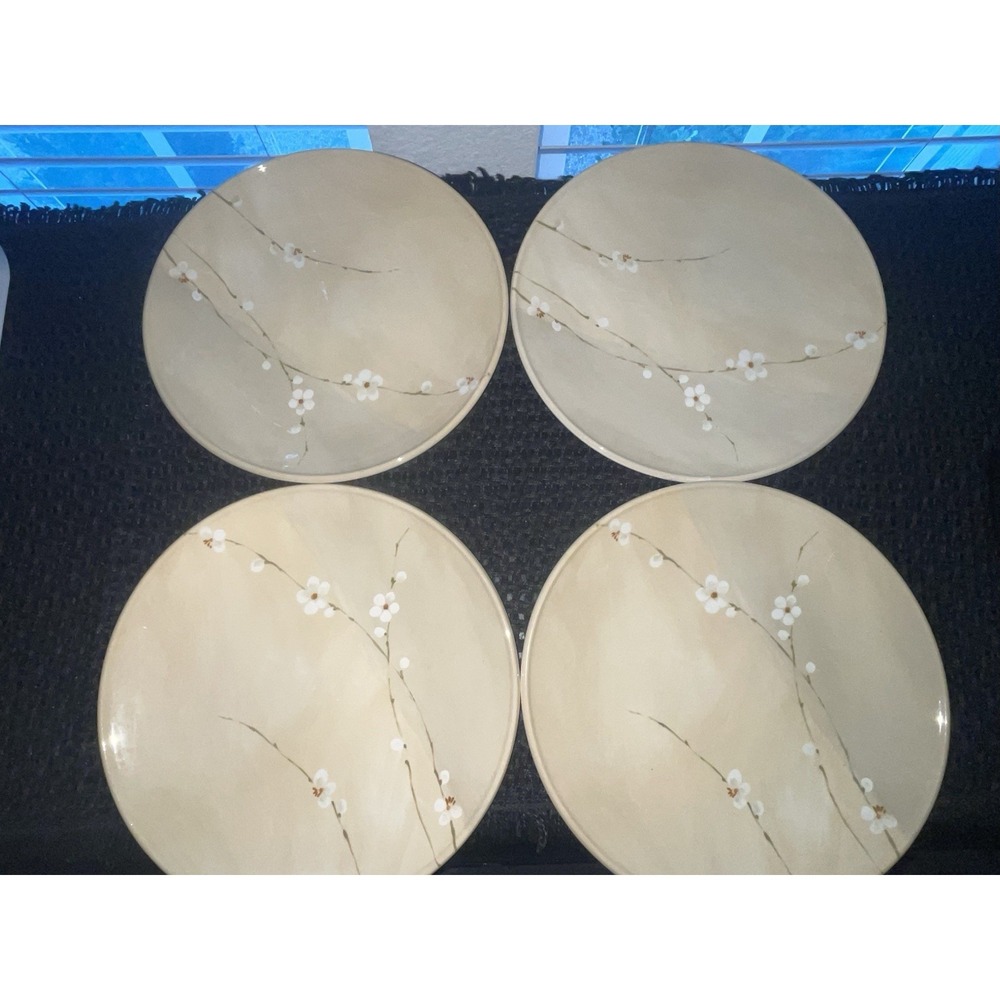 Royal Stafford Radio Blossom Pattern Set Of 4 11" Beige/Cream Dinner Plates